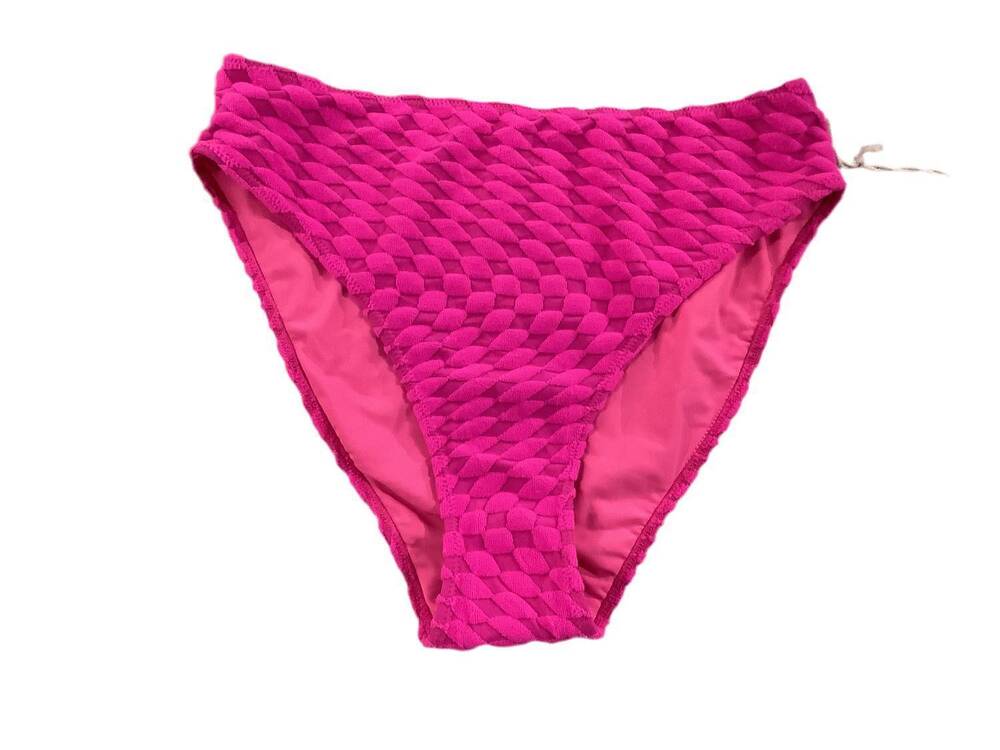 NEW GOOD AMERICAN women's jacquard good waist cheeky bikini in hawaiian pink